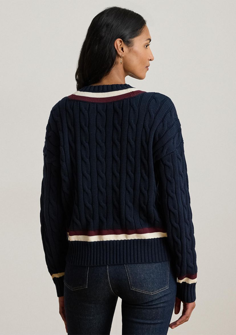 Petite Cable-Knit Cotton Cricket Sweater