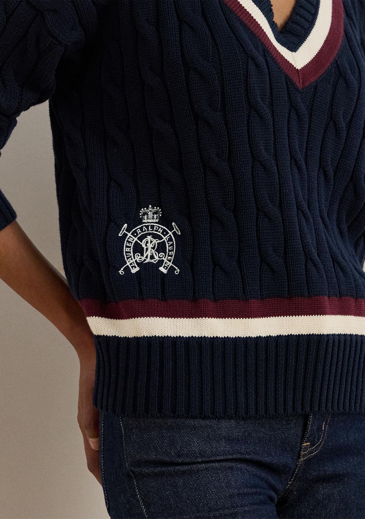 Petite Cable-Knit Cotton Cricket Sweater