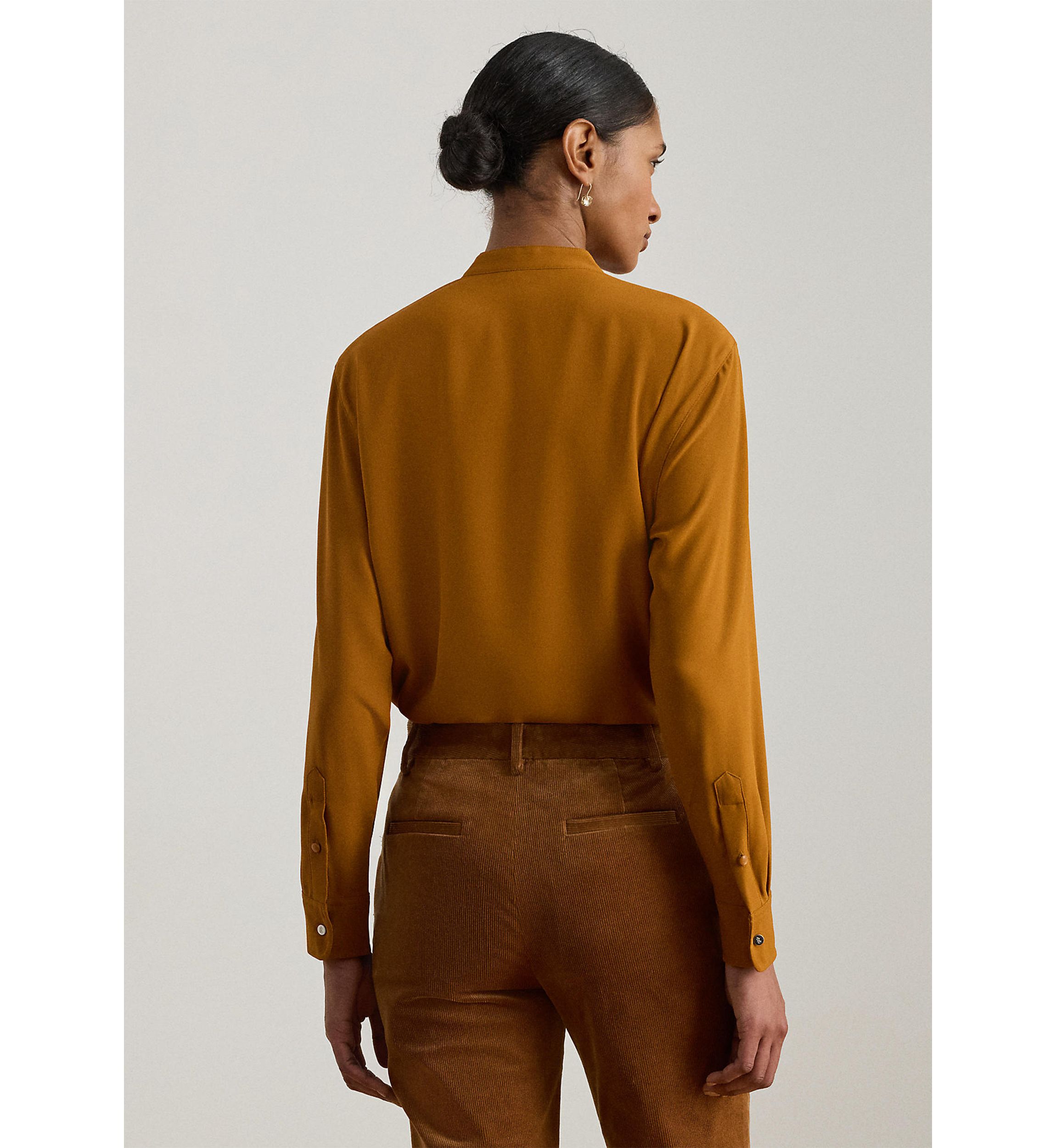 Petite Ruffle-Trimmed Georgette Tunic