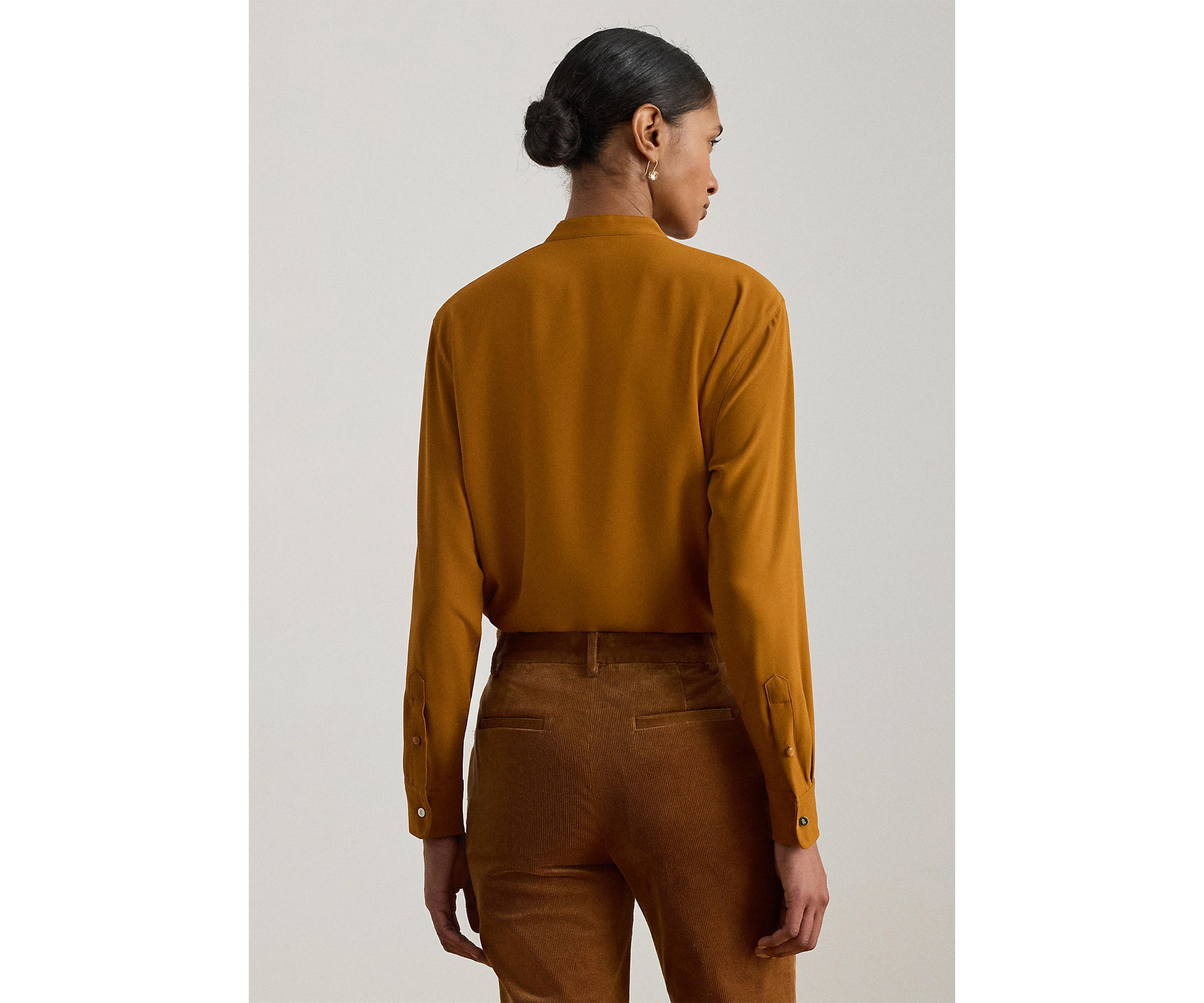 Petite Ruffle-Trimmed Georgette Tunic