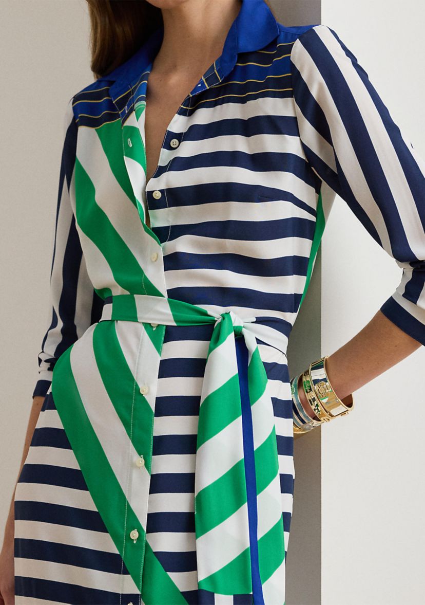 petite striped shirt dress Petite Riviera Stripe Shirt Midi Dress | Women's Petite Dresses 4'11.1-5'2.6