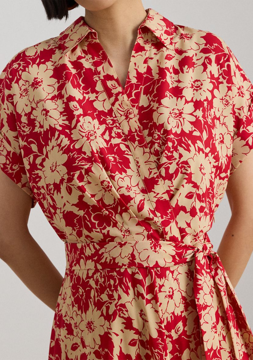 ralph lauren red floral wrap dress Red Floral Printed Wrap Dress by Polo Ralph Lauren