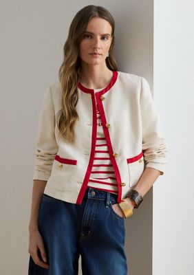 Lauren Ralph Lauren Women's Petite Two-Tone Linen-Blend Twill Blazer, 6P