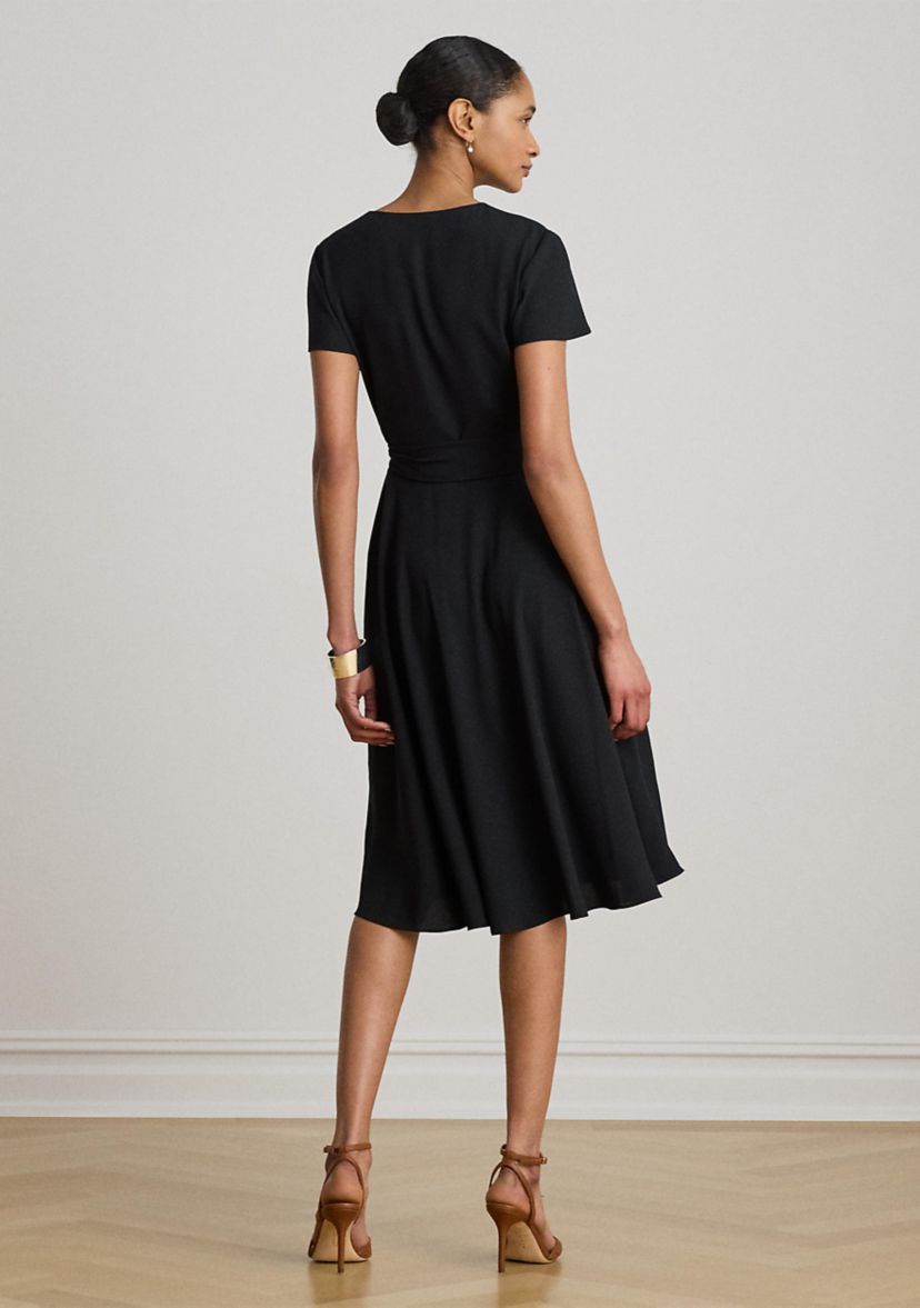 Lauren Ralph Lauren Petite Belted Georgette Surplice Dress