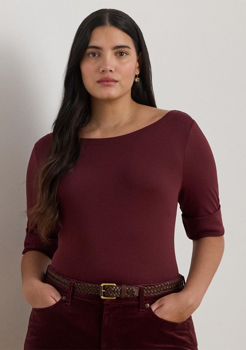 Womens Cotton Boatneck T-Shirt