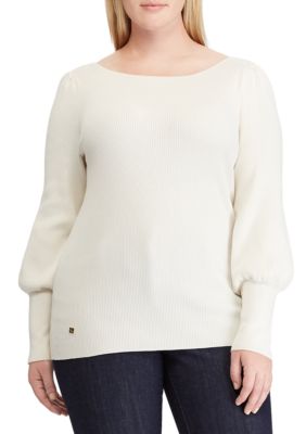 rib puff sleeve top