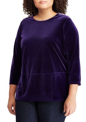 velvet plus size tops