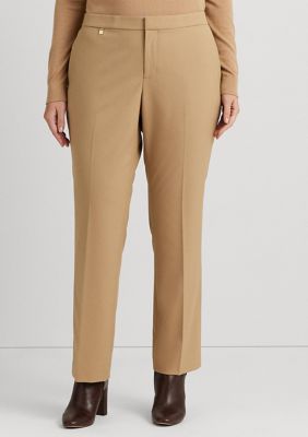 Lauren Ralph Lauren Women's Plus Size Linen Ankle Pants (20W, Tan)