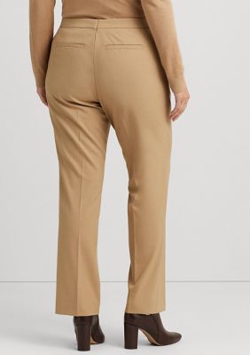 Lauren Ralph Lauren Women's Plus Size Linen Ankle Pants (20W, Tan) at   Women's Clothing store