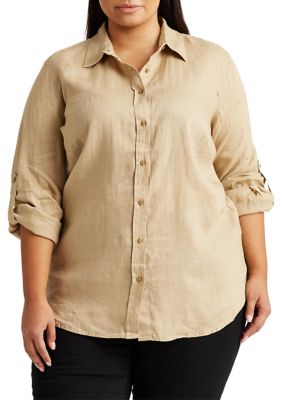 Lauren Ralph Lauren Plus Size Linen Shirt | belk