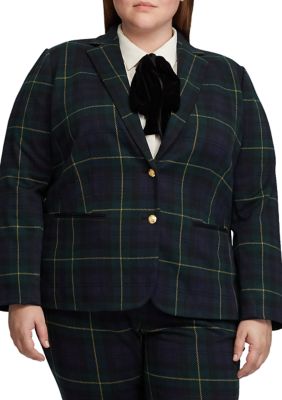 Lauren Ralph Lauren Plus Size Plaid Jacquard Blazer | belk