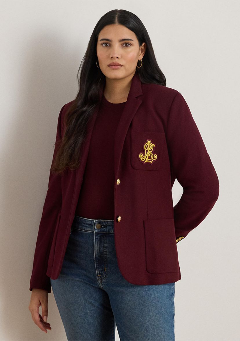 Plus Size Bullion Jacquard Blazer