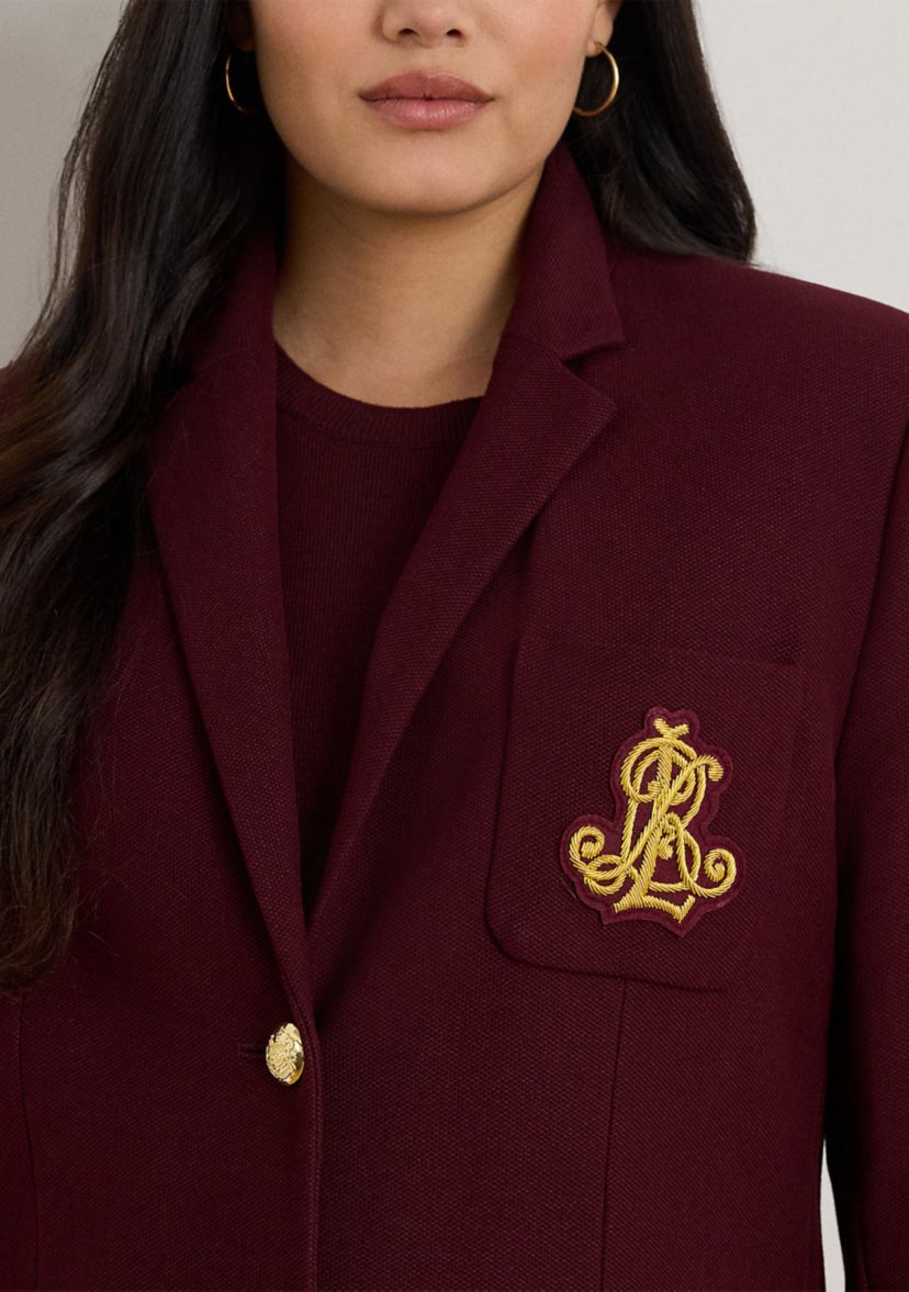 Plus Size Bullion Jacquard Blazer