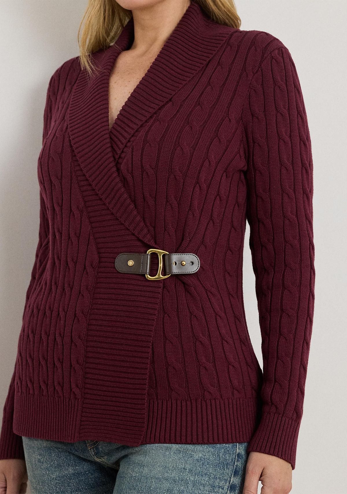 Womens Buckled Cotton Sweater