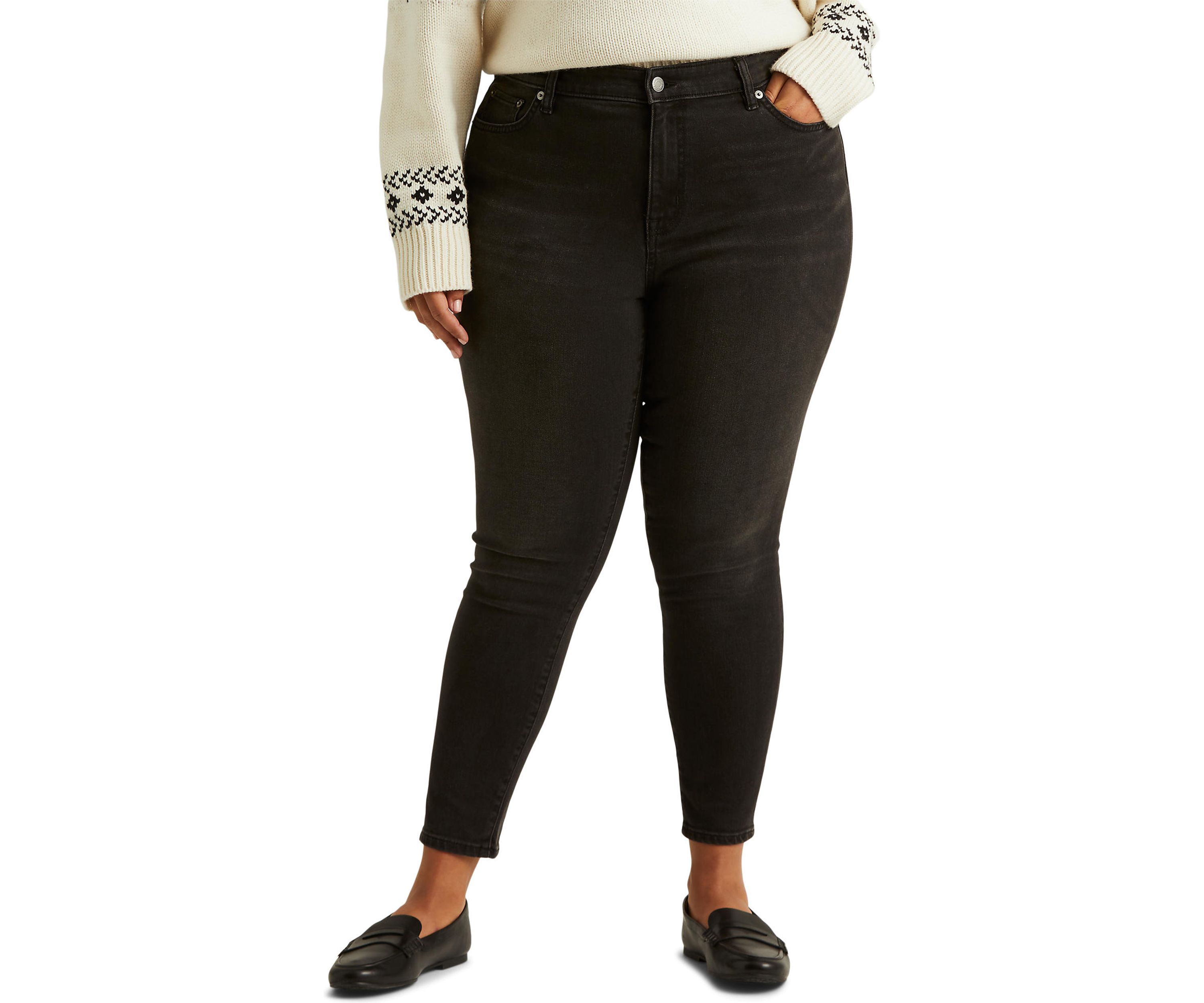 Plus Size High Rise Skinny Ankle Jeans