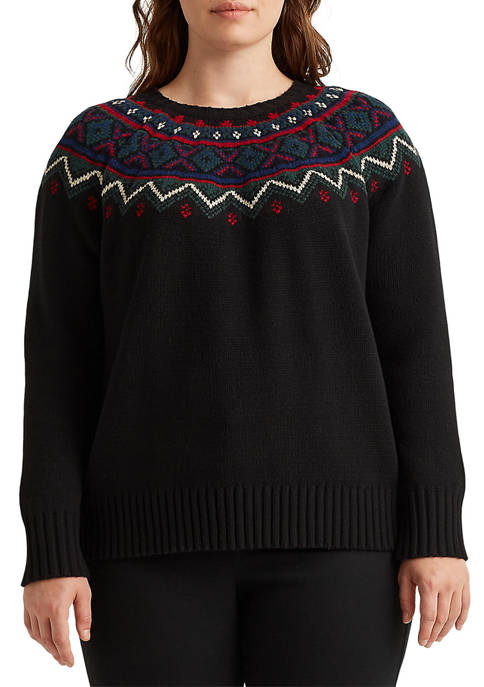 Lauren Ralph Lauren Plus-Size Fair Isle Wool-Blend Sweater