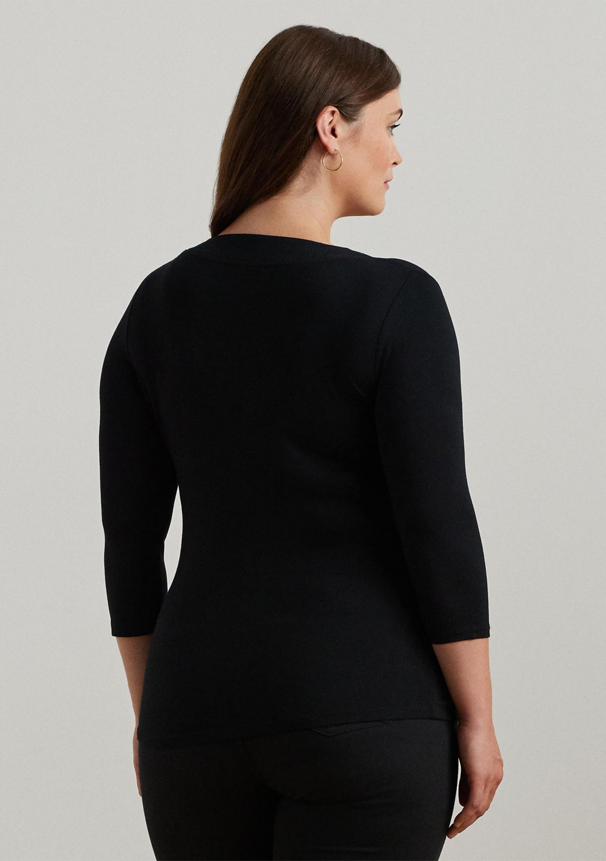 Plus Size Wrap-Style Jersey Top