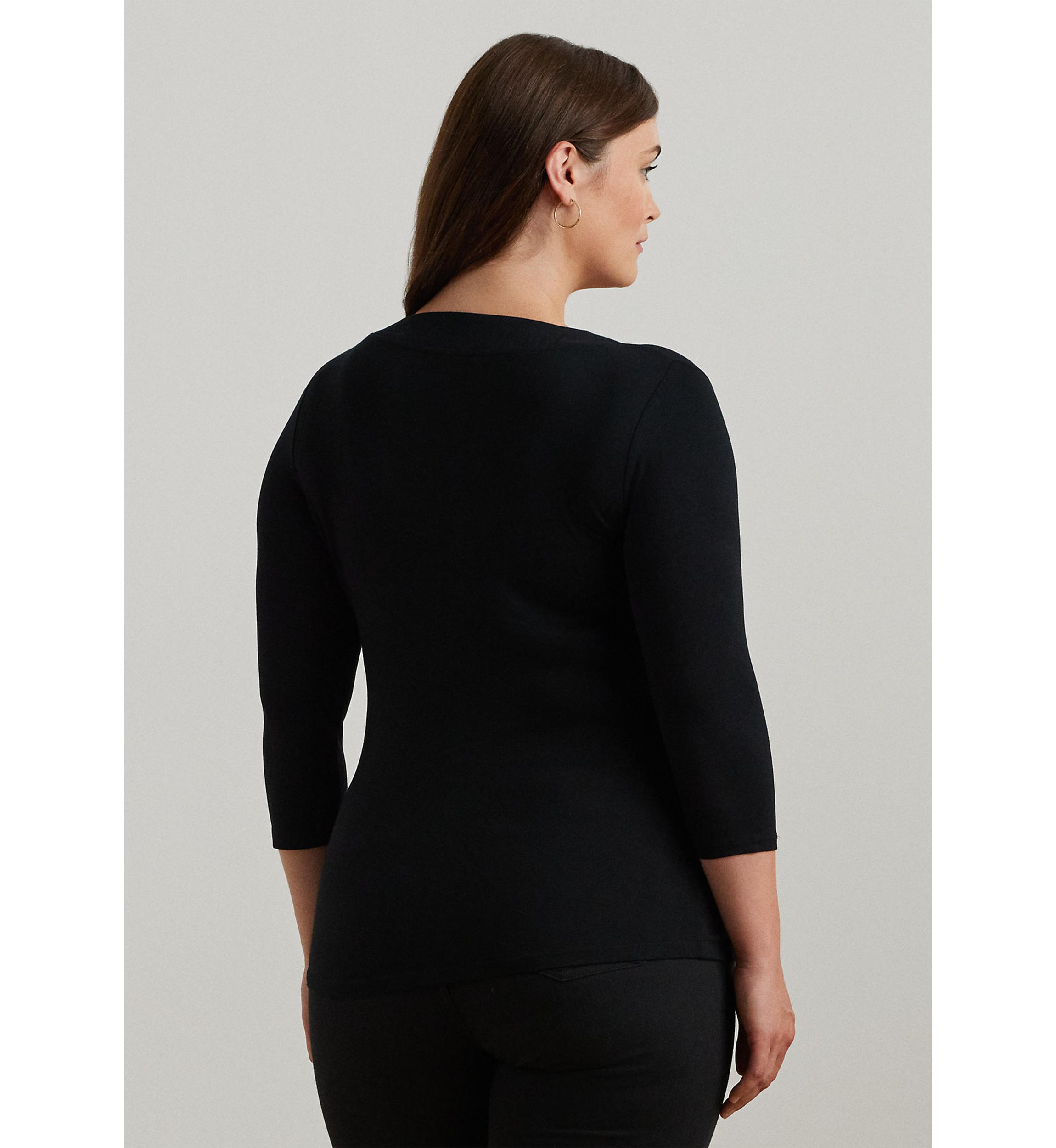 Plus Size Wrap-Style Jersey Top