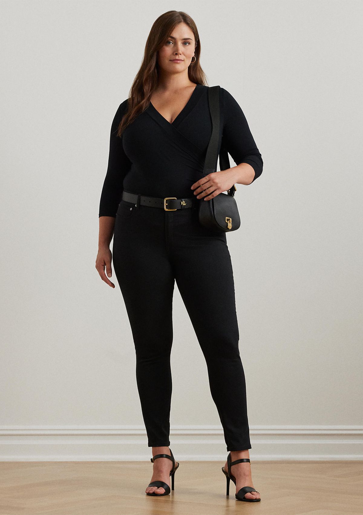 Plus Size Wrap-Style Jersey Top
