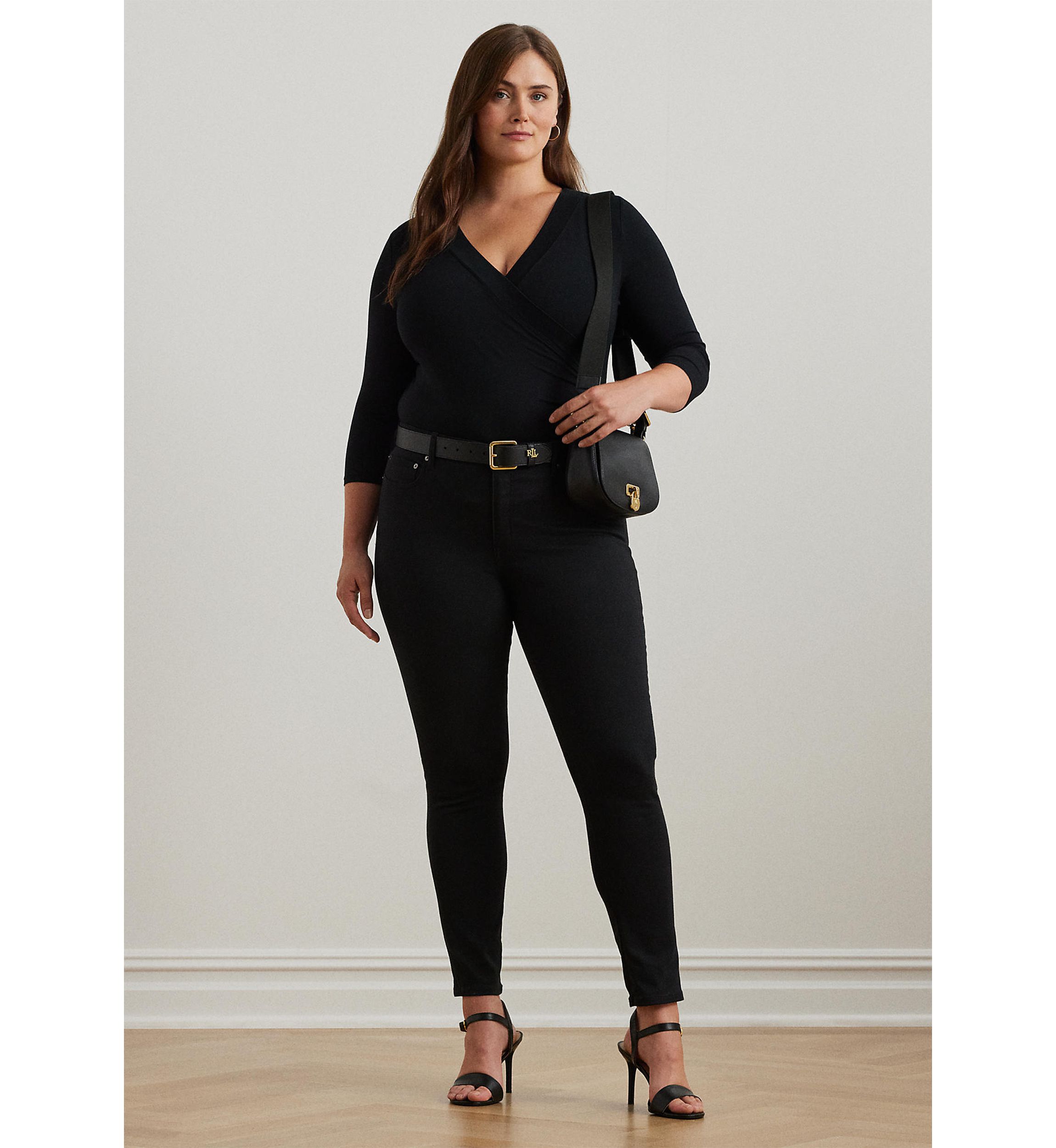Plus Size Wrap-Style Jersey Top