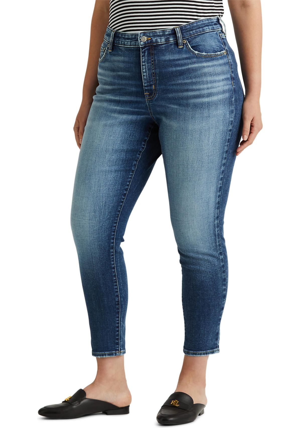 Plus Size High Rise Skinny Ankle Jeans