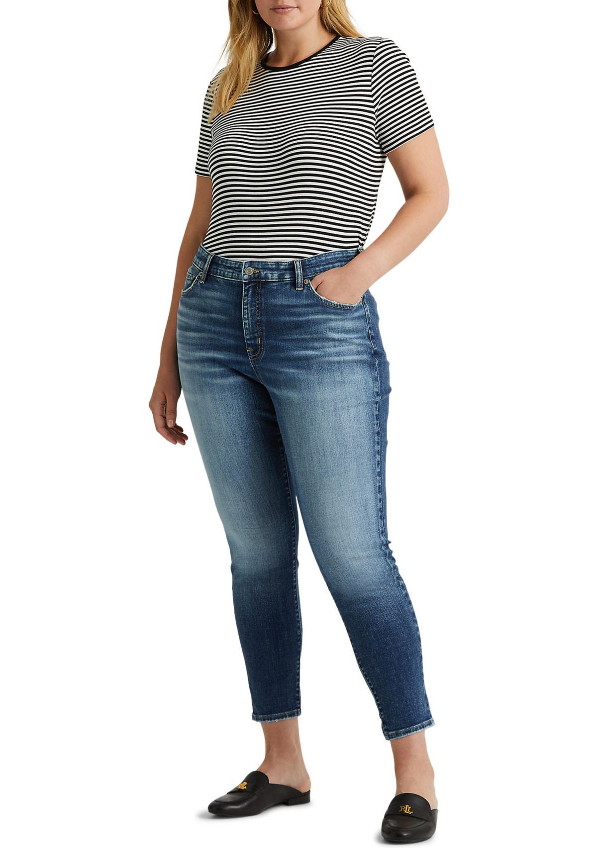 Plus Size High Rise Skinny Ankle Jeans