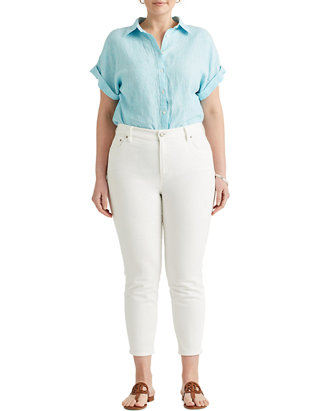 Vandre biologi Antagelse Lauren Ralph Lauren Plus-Size Striped Linen Dolman-Sleeve Shirt | belk