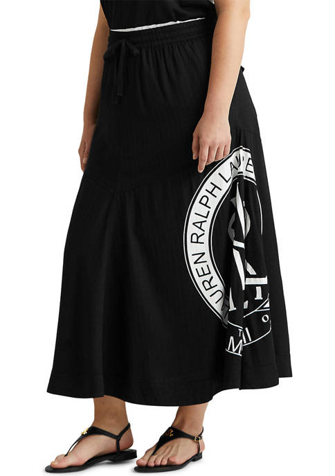 Plus Size Logo Ripstop Midi Skirt