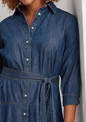 Lauren Ralph Lauren Plus Size Belted Denim Shirtdress | belk