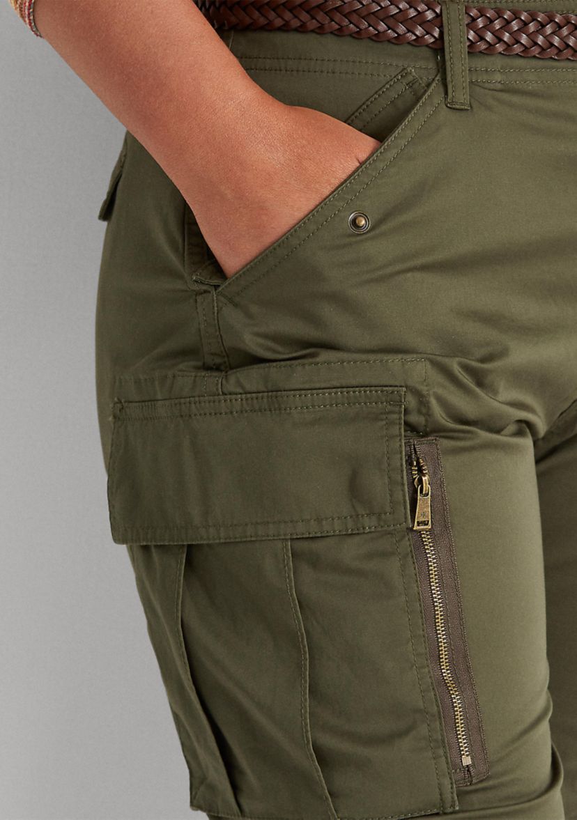 Plus Size Cotton Sateen Cargo Pants