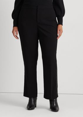 Lauren Ralph Lauren Plus Size Pleated Sable Crepe Pants (Black