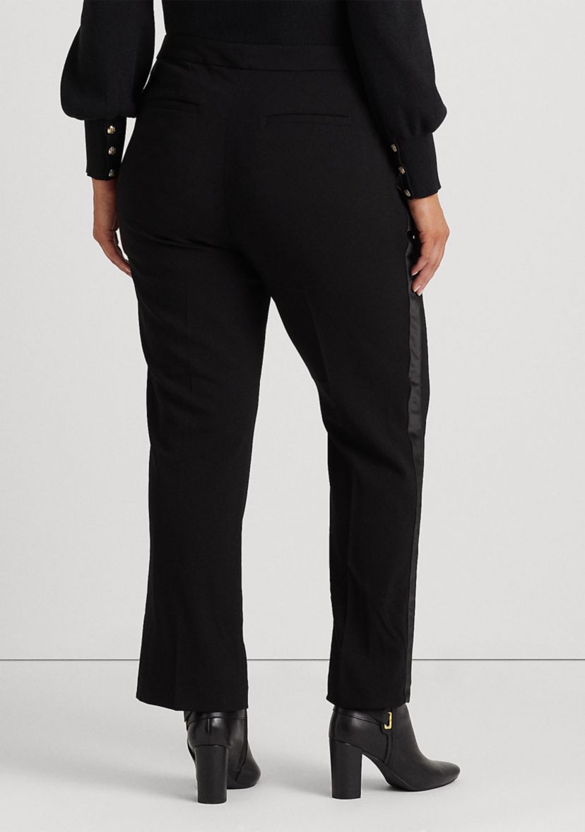 Plus Size Side Stripe Wool Crepe Pants