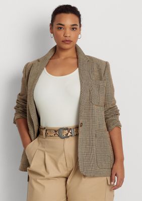 Lauren Ralph Lauren Plus Size Cotton-Linen Twill Blazer | belk