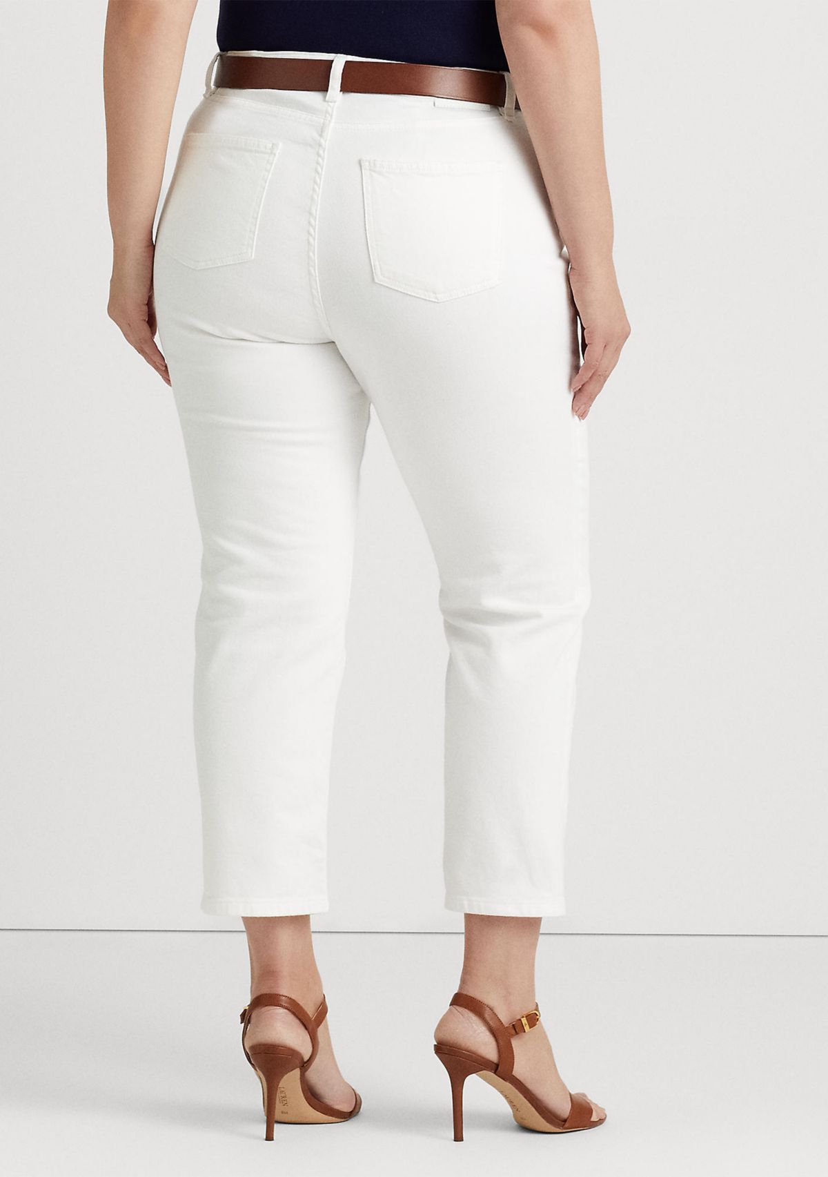 Plus Size High Rise Straight Ankle Jeans