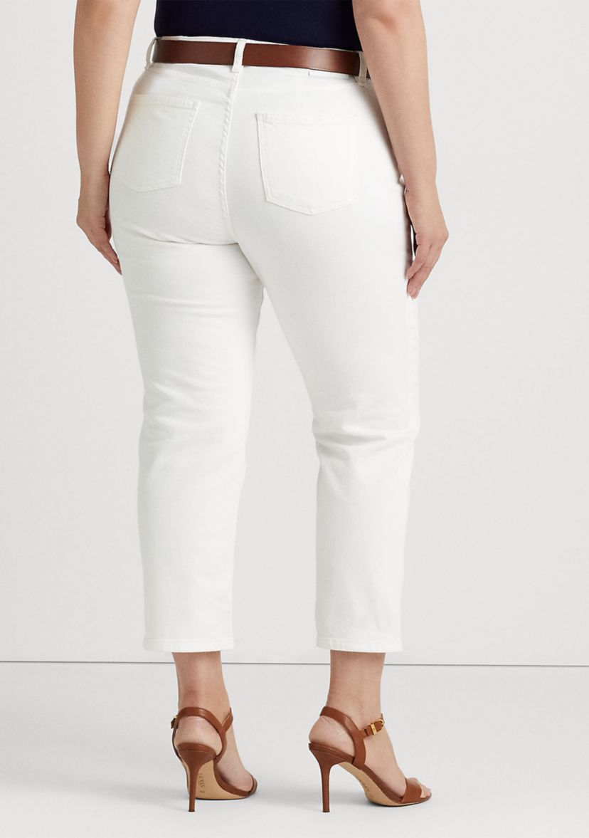Plus Size High Rise Straight Ankle Jeans