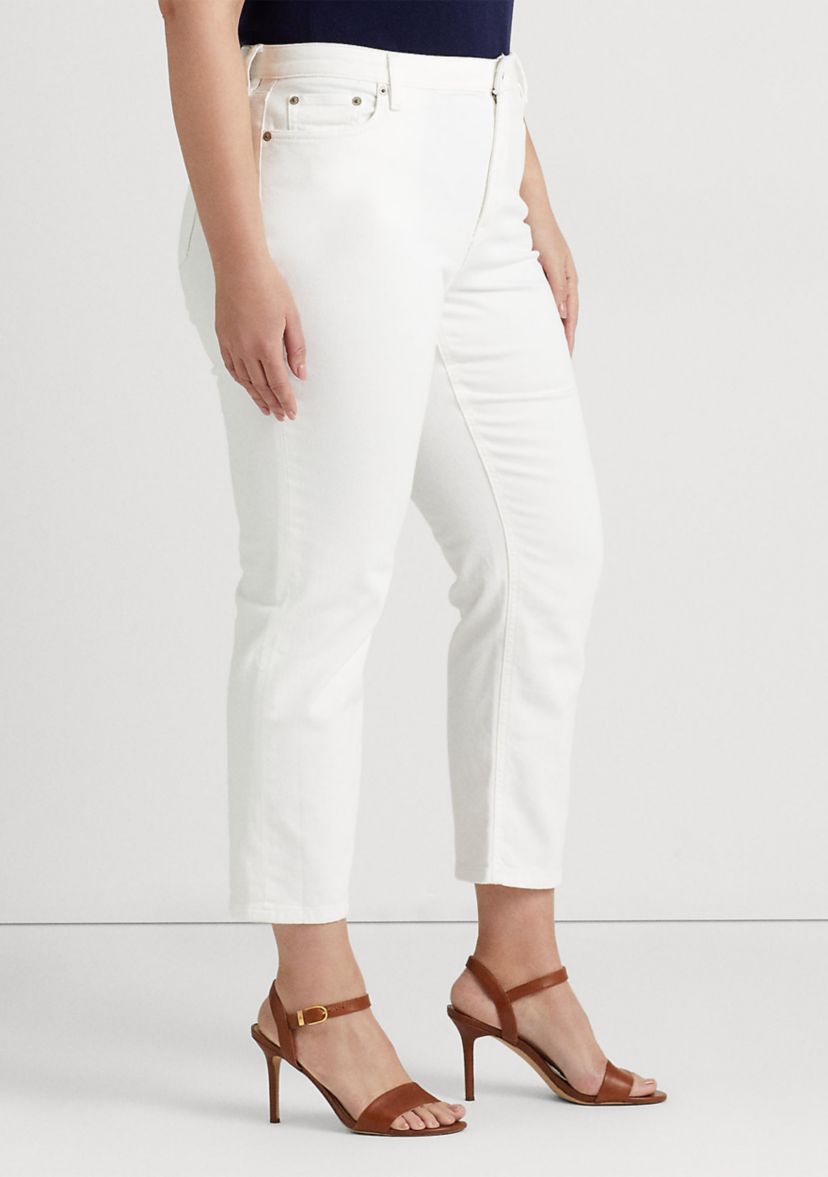 Plus Size High Rise Straight Ankle Jeans