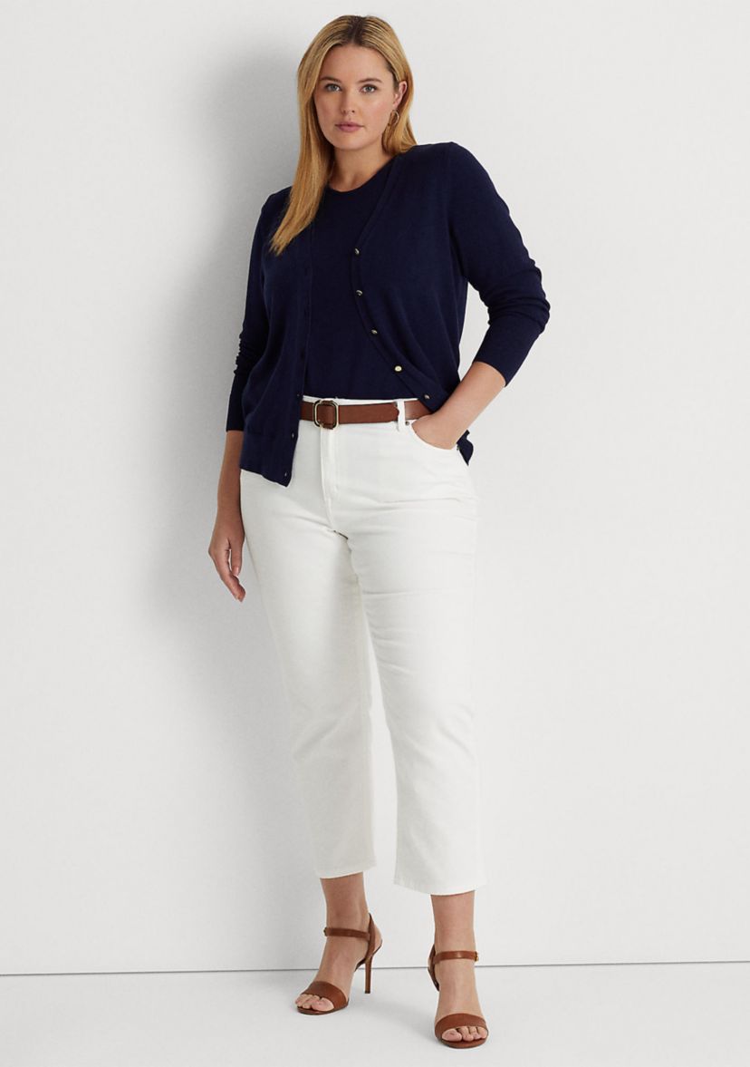 Plus Size High Rise Straight Ankle Jeans