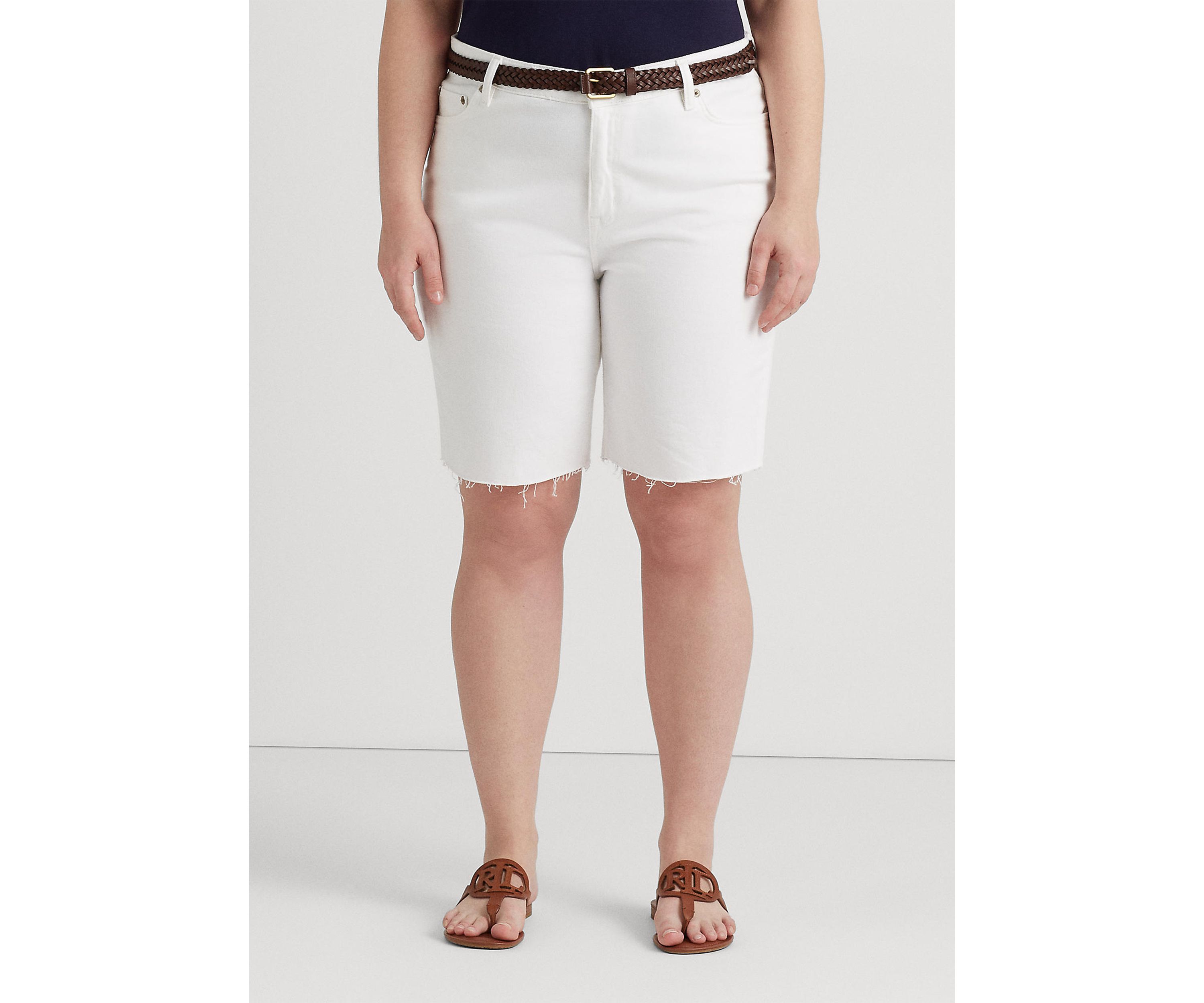 Plus Size Cutoff Denim Shorts
