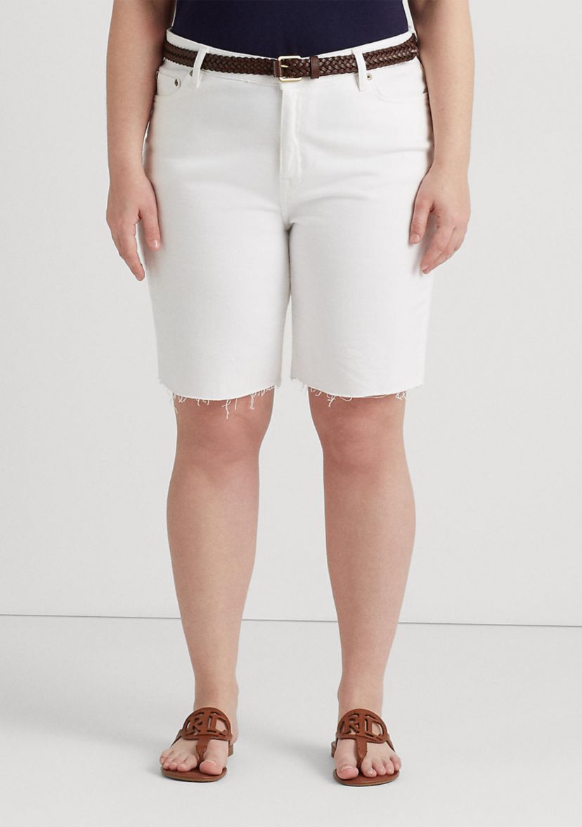 Plus Size Cutoff Denim Shorts