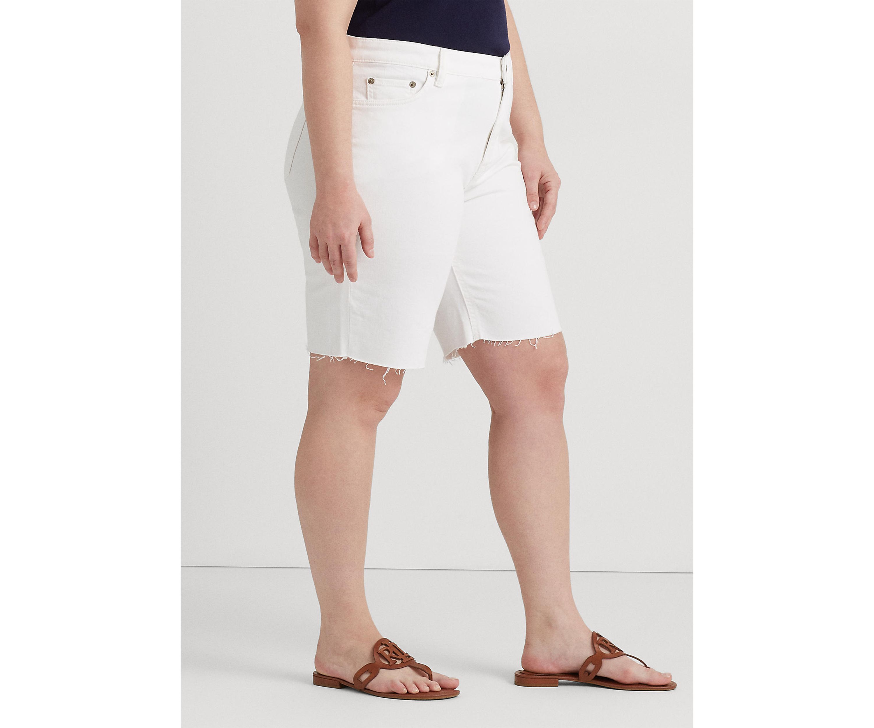 Plus Size Cutoff Denim Shorts