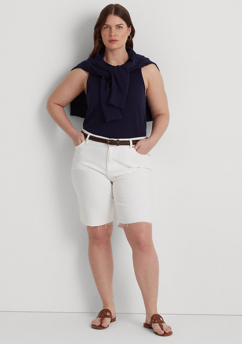 Plus Size Cutoff Denim Shorts