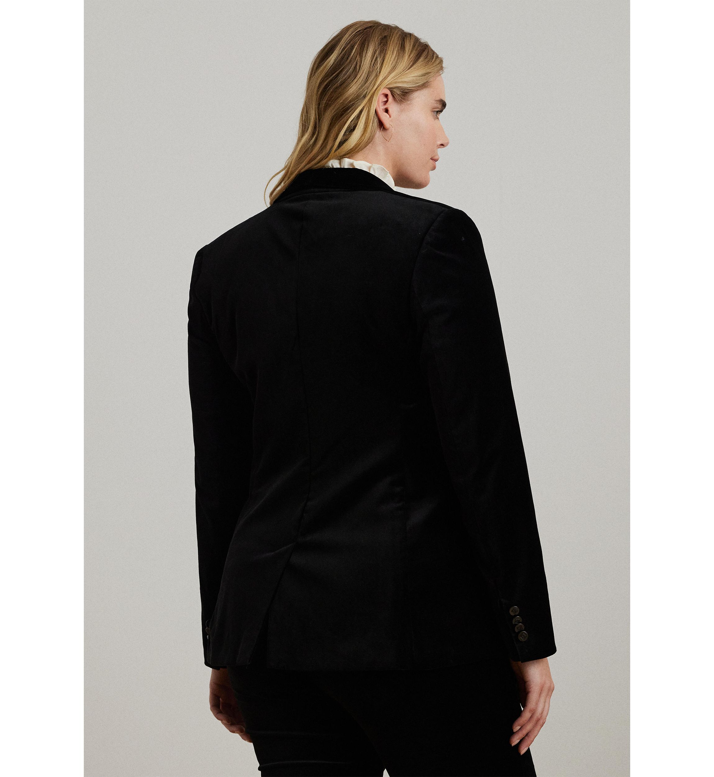 Plus Size Stretch Velvet Blazer