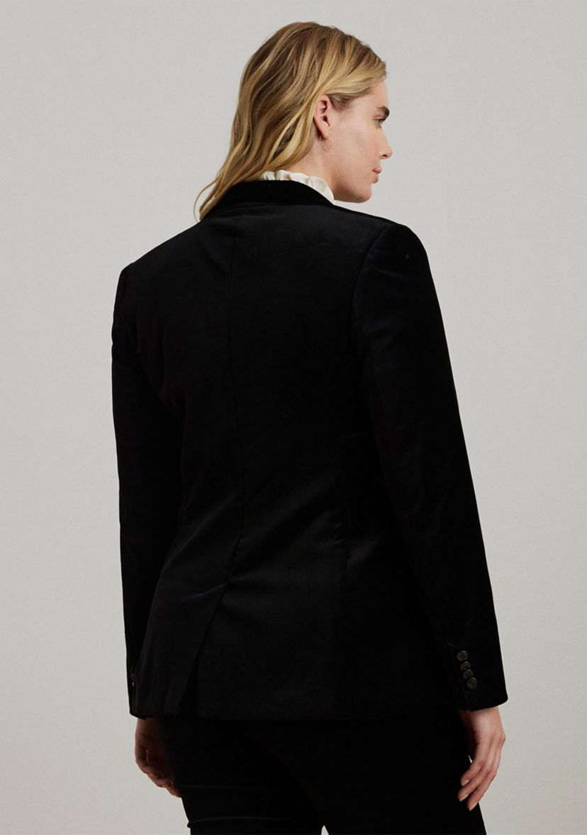 Plus Size Stretch Velvet Blazer