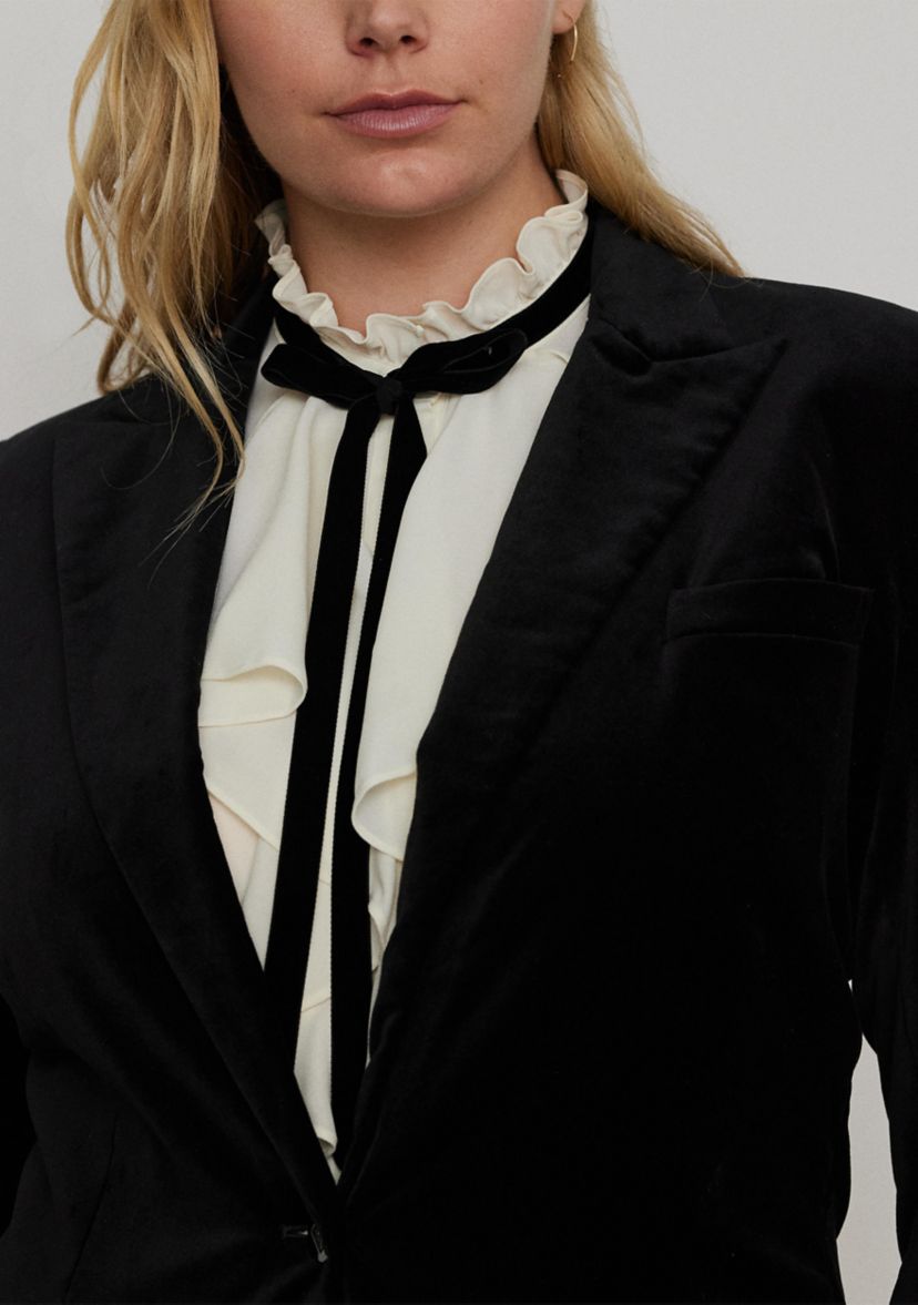 Plus Size Stretch Velvet Blazer