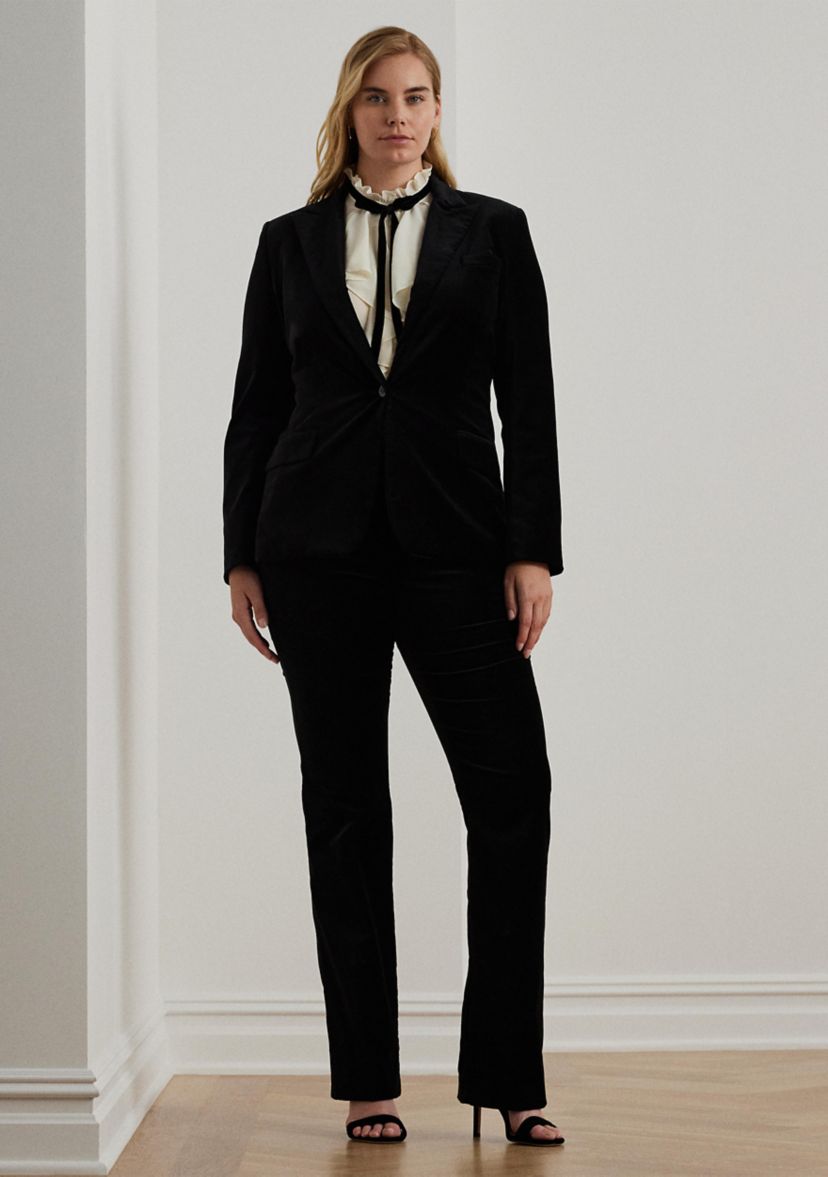 Plus Size Stretch Velvet Blazer
