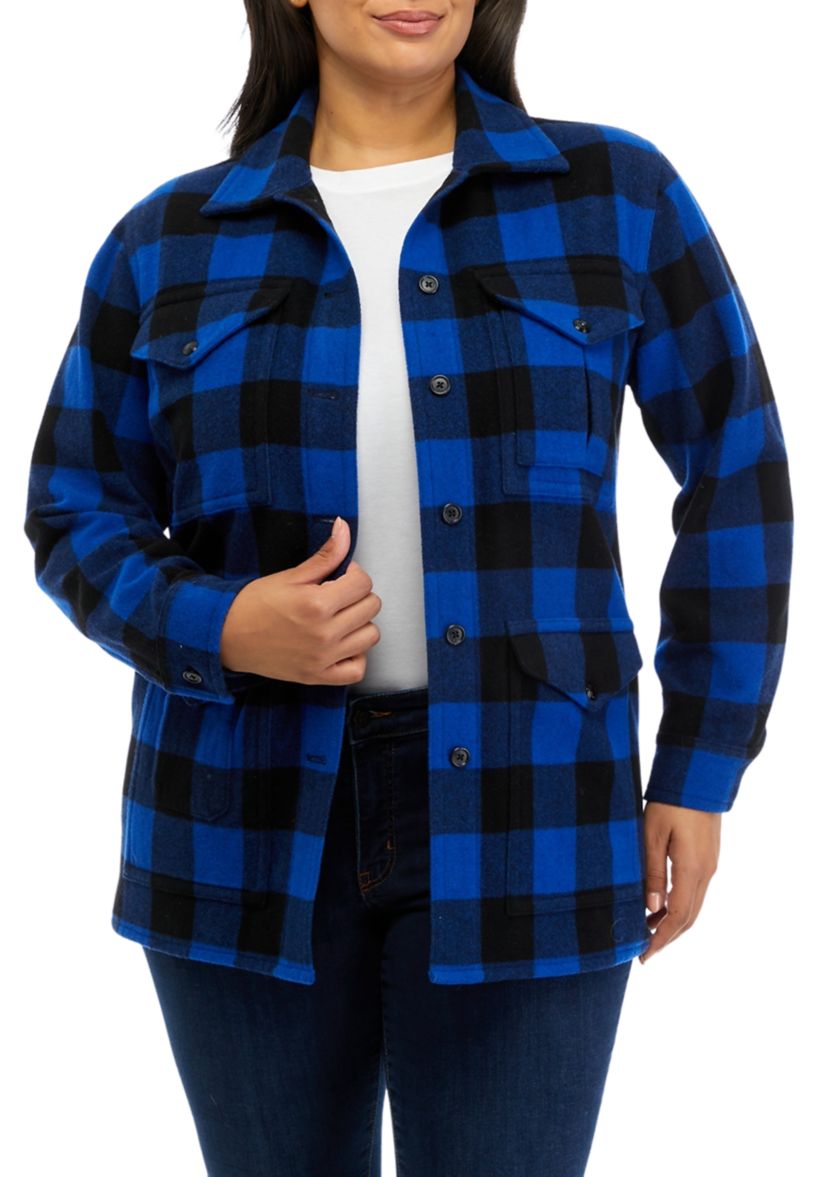 Plus Size Kealyah Buffalo Check Coat