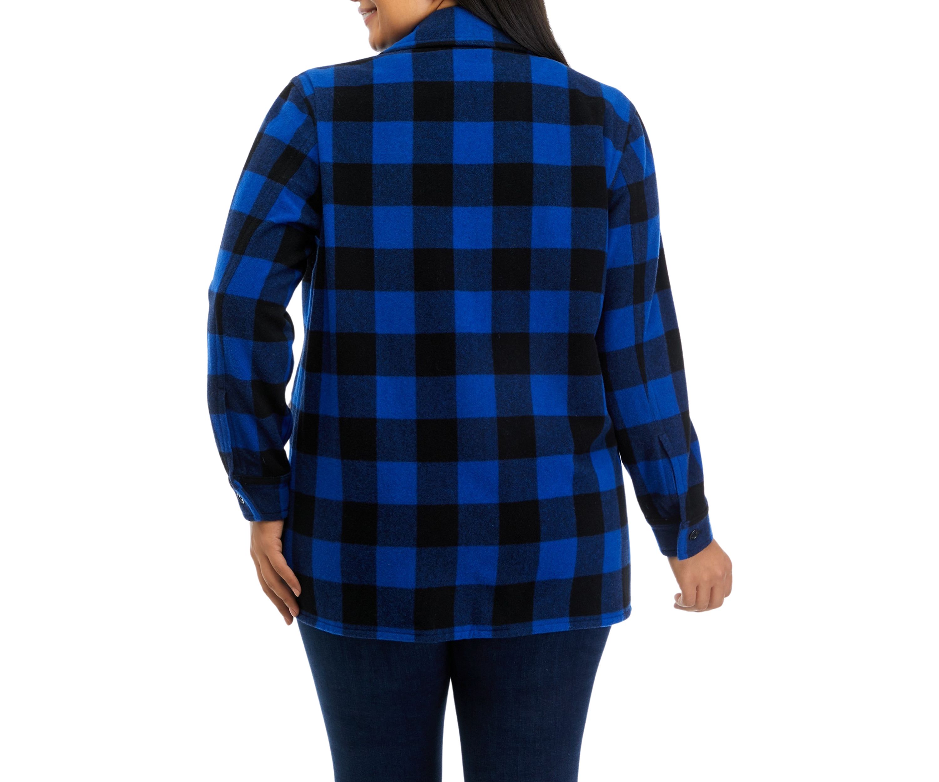 Plus Size Kealyah Buffalo Check Coat
