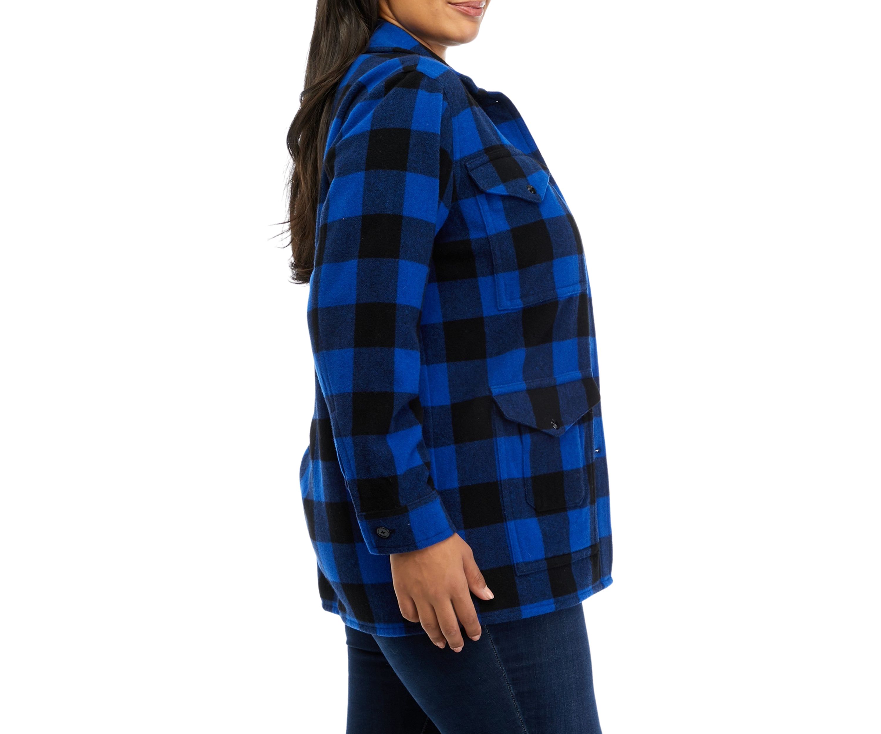 Plus Size Kealyah Buffalo Check Coat