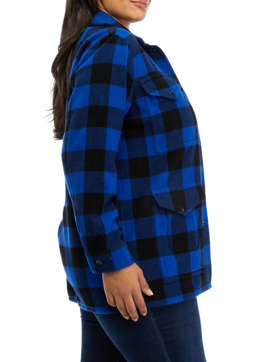 Plus Size Kealyah Buffalo Check Coat