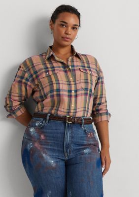 Lauren Ralph Lauren Plus Size Mid-Rise Wide-Leg Jeans